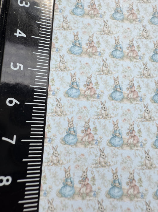 FABRIC  BP pastel 2 rabbits