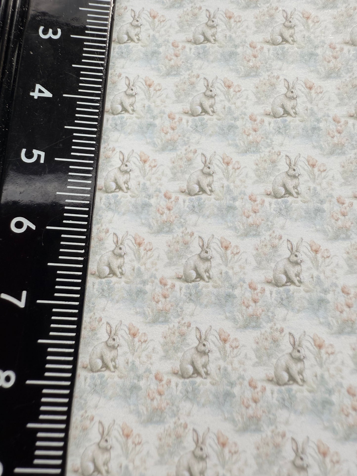 Wallpaper children pastel peach rabbits