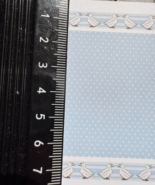 Wallpaper children bp white geese border blue spots