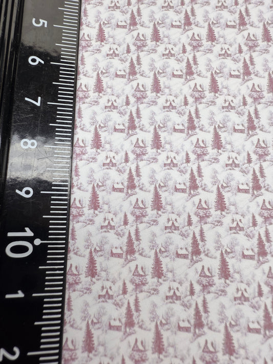 FABRIC  Christmas Toile 1 red