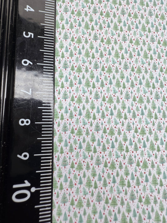 FABRIC  Christmas watercolour trees