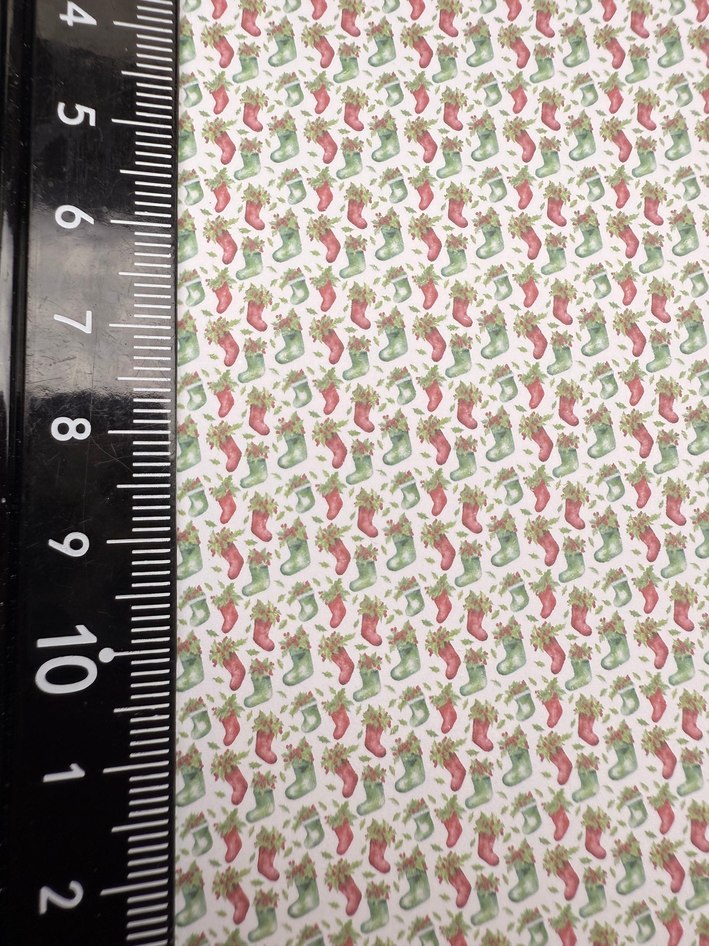 FABRIC Christmas Stockings & Holly