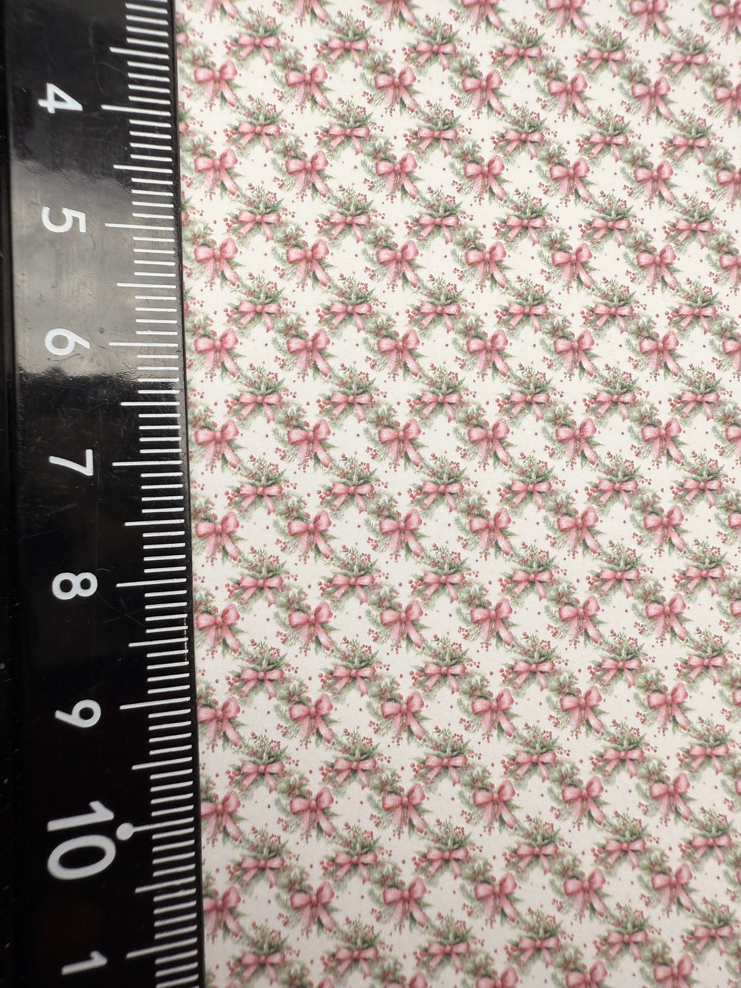 FABRIC Christmas pink bows