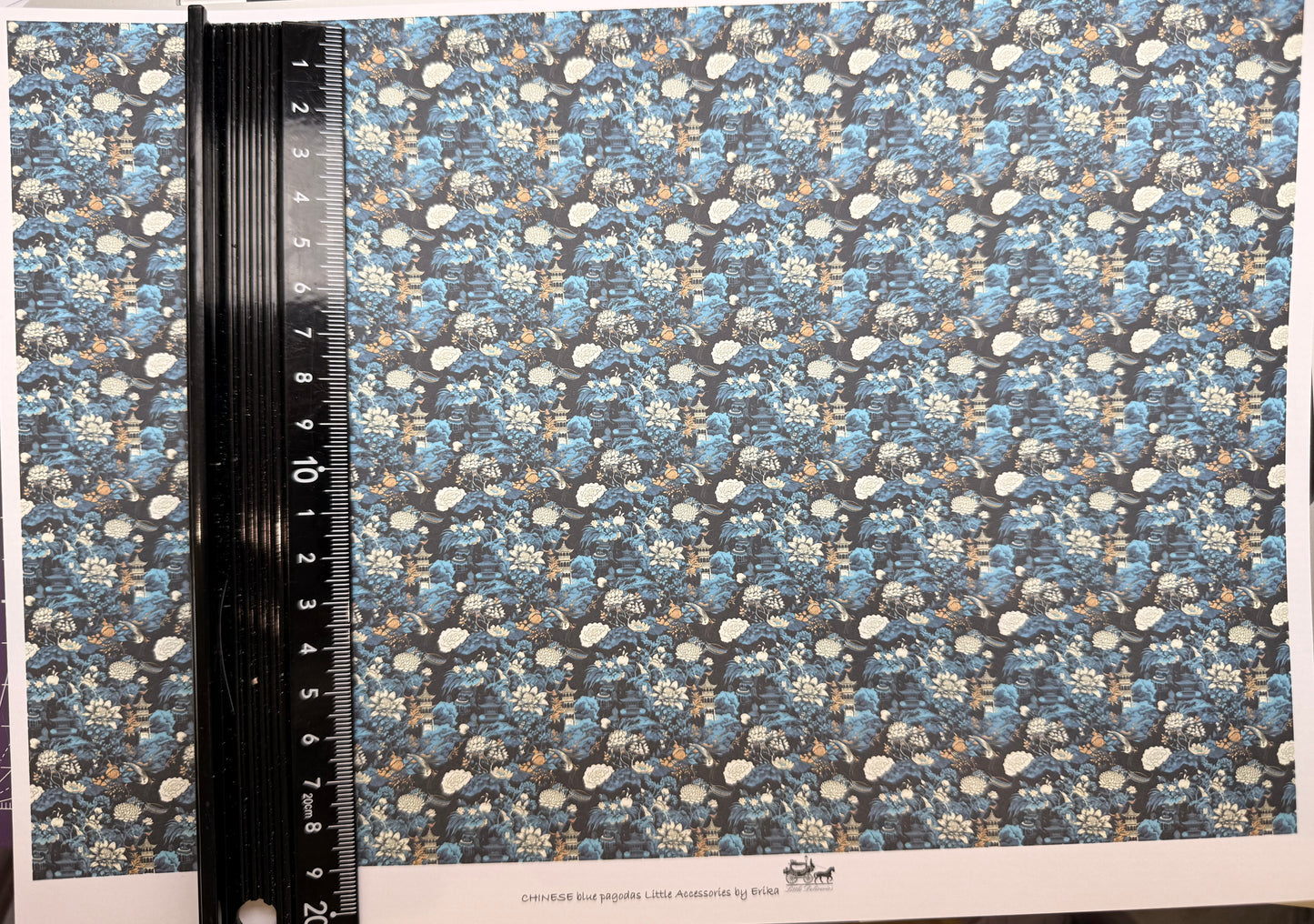 FABRIC Chinese blue pagoda's