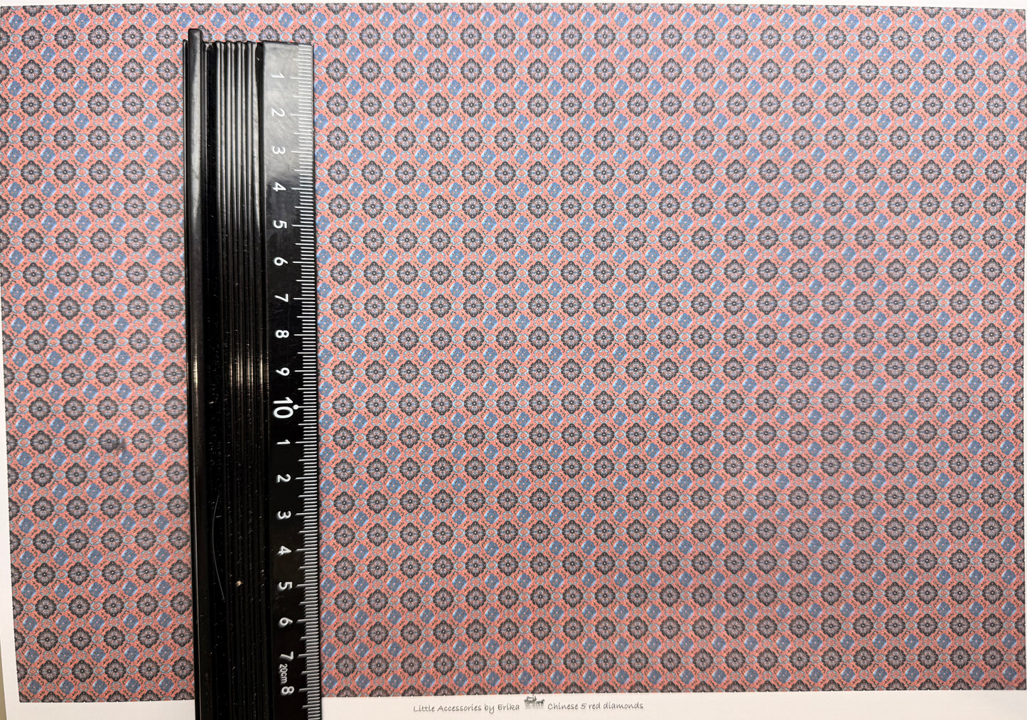 FABRIC CHINESE 5 RED DIAMONDS