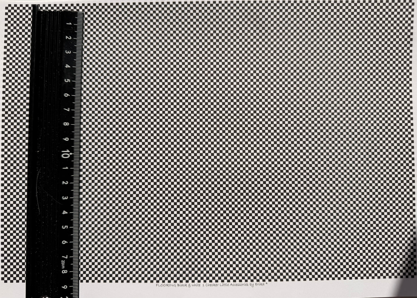 Wallpaper flooring black & white checker 1