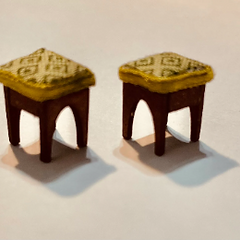 HOMEMAKING. PAIR OF STOOLS. 1/48th scale kit