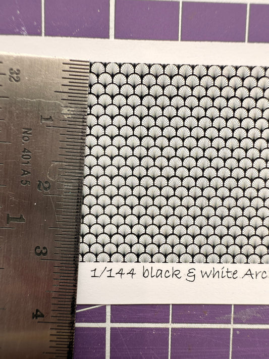 1/144 scale wallpaper art deco black & white arches