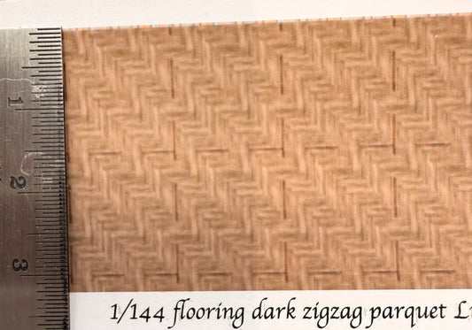 1/144 scale wallpaper, flooring dark zigzag parquet