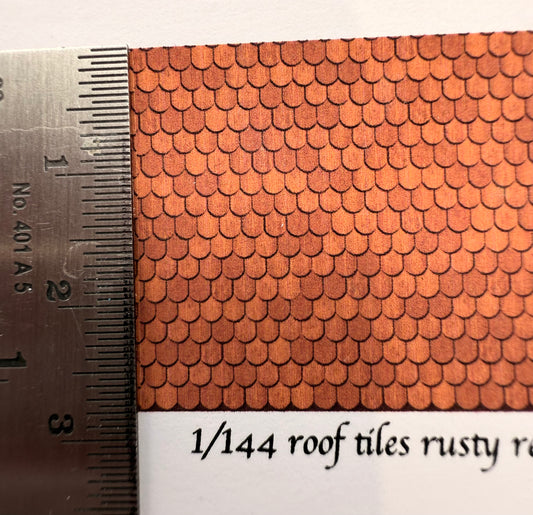 1/144 scale wallpaper roof tiles rusty red