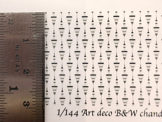 1/144scale wallpaper art deco B&W chandelier