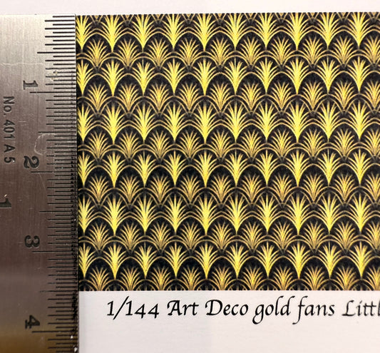 1/144 scale wallpaper art deco gold fans