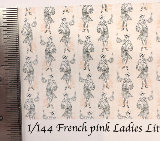 1/144 scale wallpaper French/art Deco pink ladies