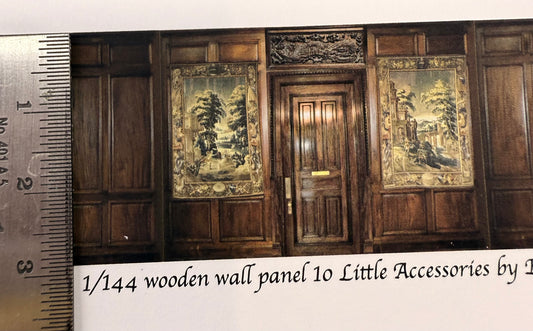 1/144 scale wallpanel 10 dark wood with window/door/mirror