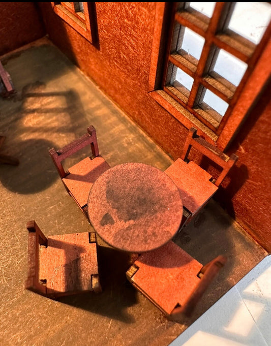 Wild West collection.TABLE & CHAIRS. 1/48th scale kit