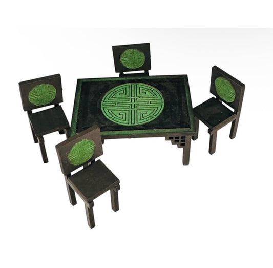 Chinese table and 4 chairs, 1/48th scale KIT