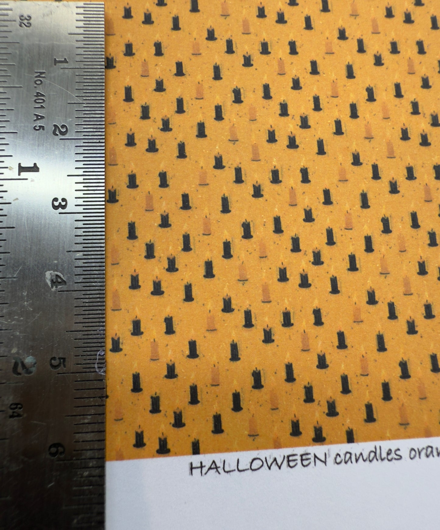 FABRIC Halloween candles orange 1/48