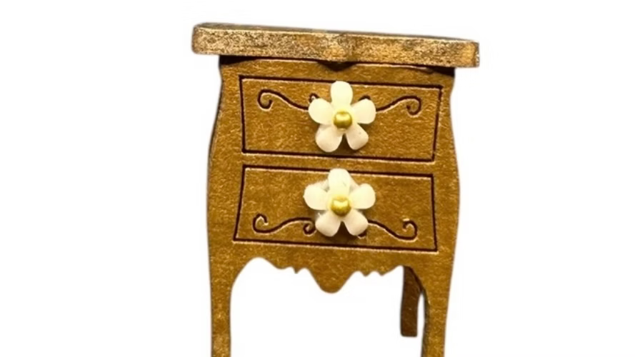 Princess flower beside cabinets. 1/48th scale