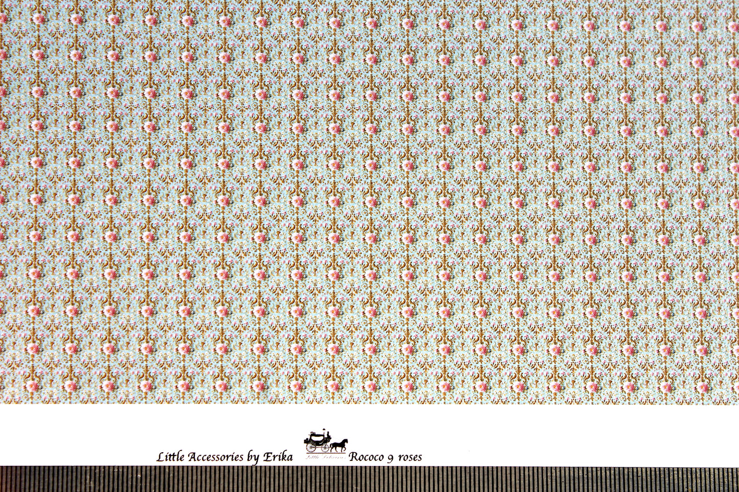 wallpaper, rococo 9 roses. 1/48th