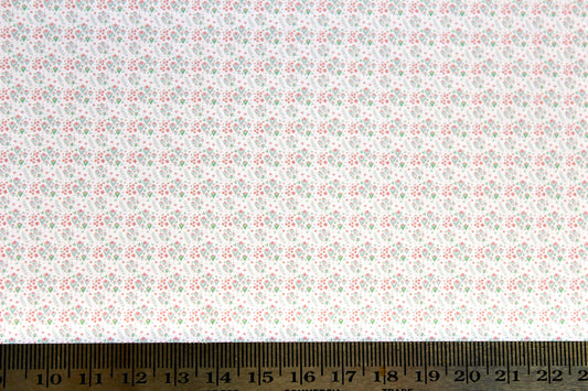 wallpaper, grannies bedroom peach green floral sprig