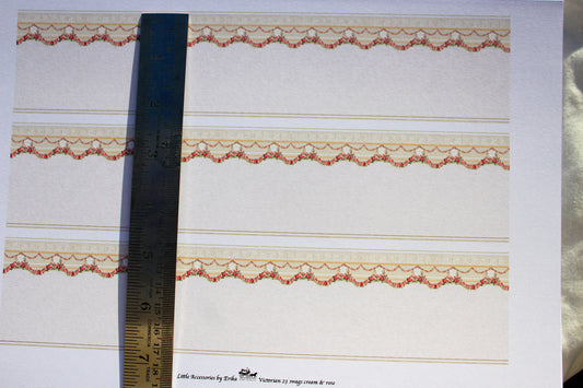 wallpaper victorian swags, cream/yellow